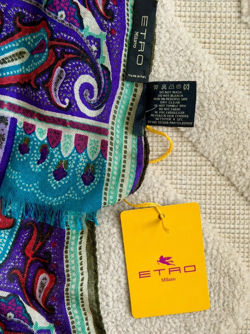 ETRO Milano Multi-Color Women's Wool/Silk Scarf Geometric